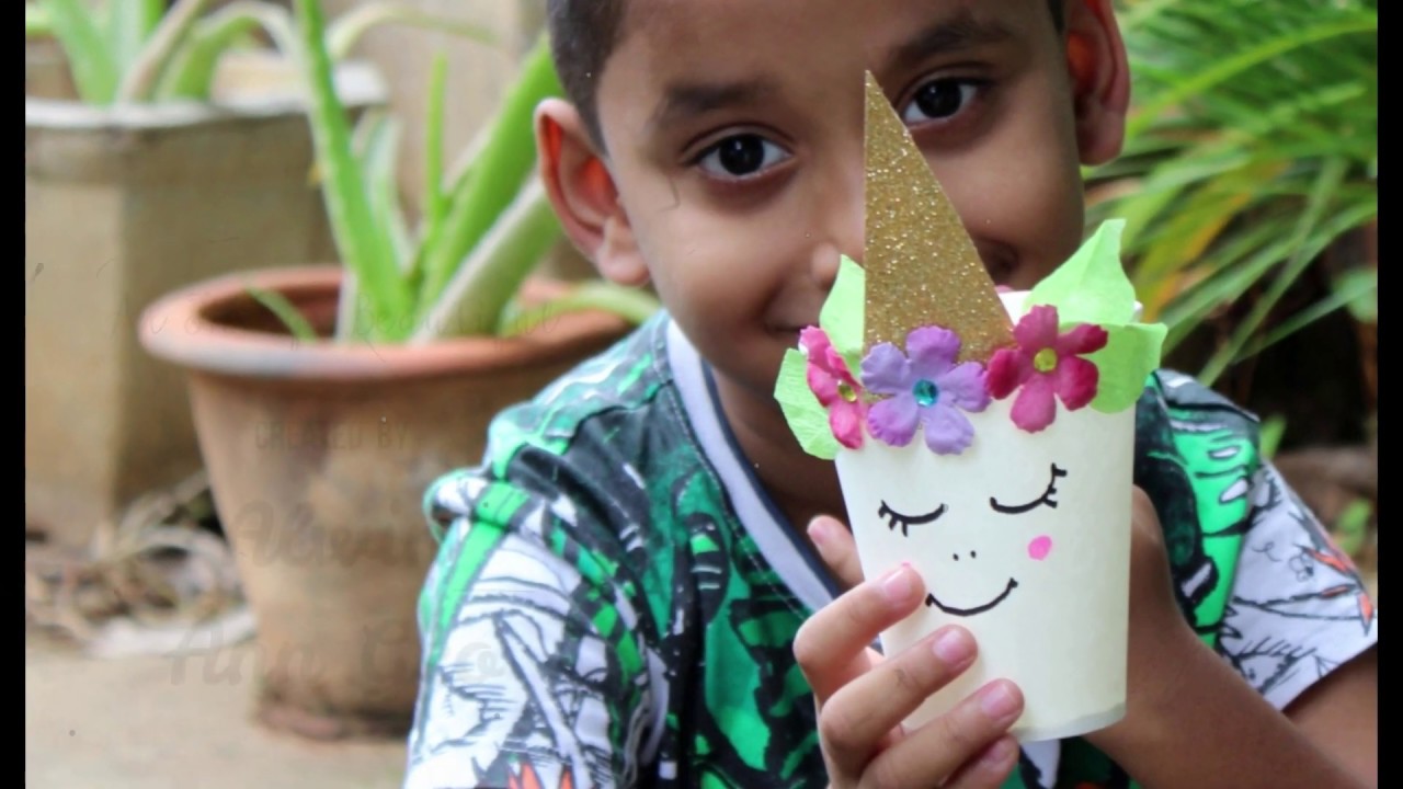 Supercute and Easy Unicorn Paper Cup craft for kids! - YouTube