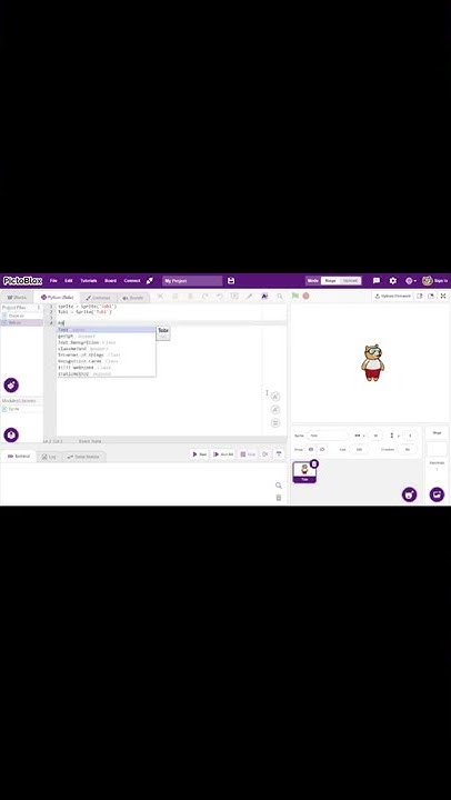 TOBI SAY HELLO WORLD CODING USING PYTHON IN PICTOBLOX - YouTube