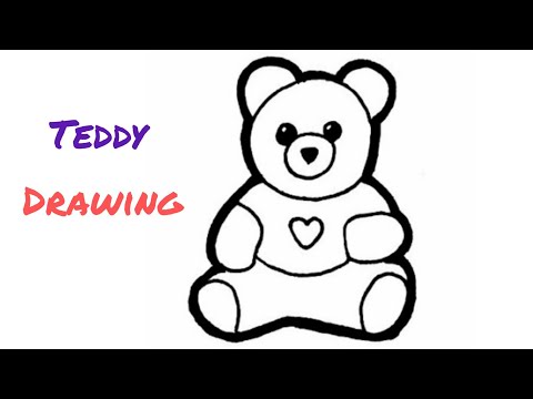 How to draw a cute teddy bear - YouTube