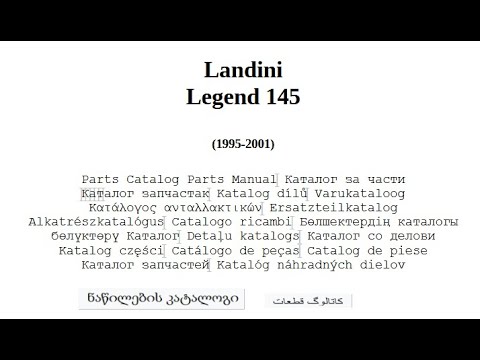 Landini Legend 145 (1995-2001) - Parts Catalog