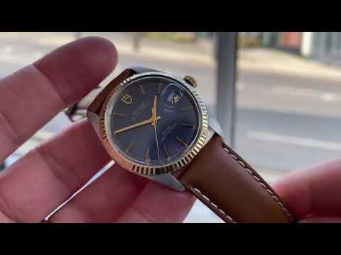 Tudor 1969 9071/3 18K Two Tone Vintage Prince Oysterdate Blue Dial vintage Men watch FOR SALE 👇