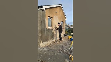 Rendering pebble-dashing an extension  #cement #construction #bricklayer #asmr #youtube #satisfying