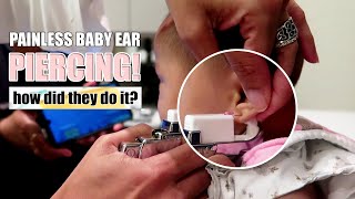 Painless baby ear piercing | Watch her reaction at the end!