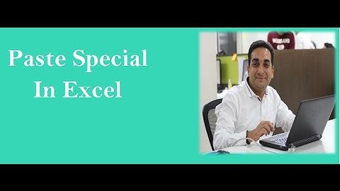 Paste Special in Excel Hindi