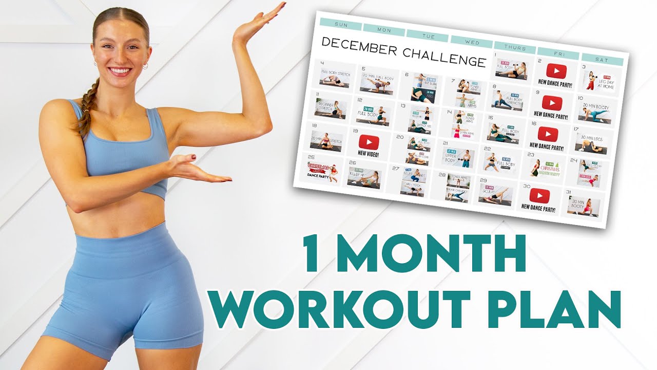 DECEMBER WORKOUT PLAN - 1 Month Workout Challenge! 