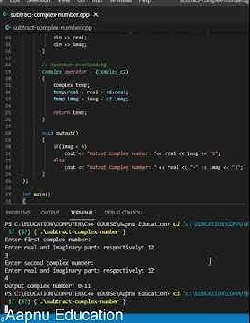 subtract complex number using operator overloading in c++ program # ...