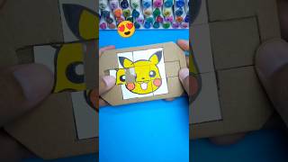 Pikachu Cardboard Puzzle Game #shorts #pokemon #pikachu #artandcraft screenshot 1