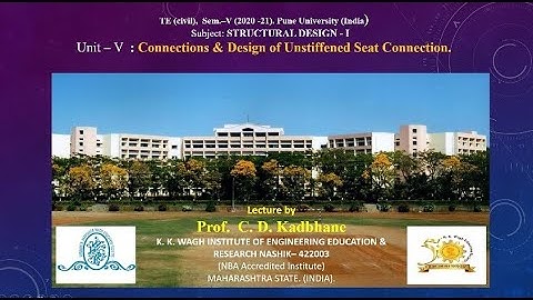 SDI UNIT V Video lecture on Design of Unstiffened seat Connection