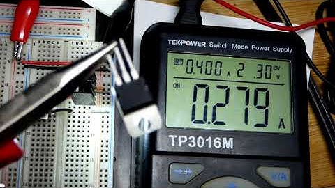 Testing 7805 internal thermal overload protection without and with small heat sink