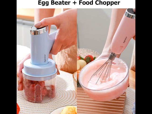 Electric Hand Mixer Food Chopper 2 In 1 Cordless Garlic Mincer Whisk Usb  Rechargeable Egg Beater Handheld Chopper With 3 Speeds Portable Food  Processo