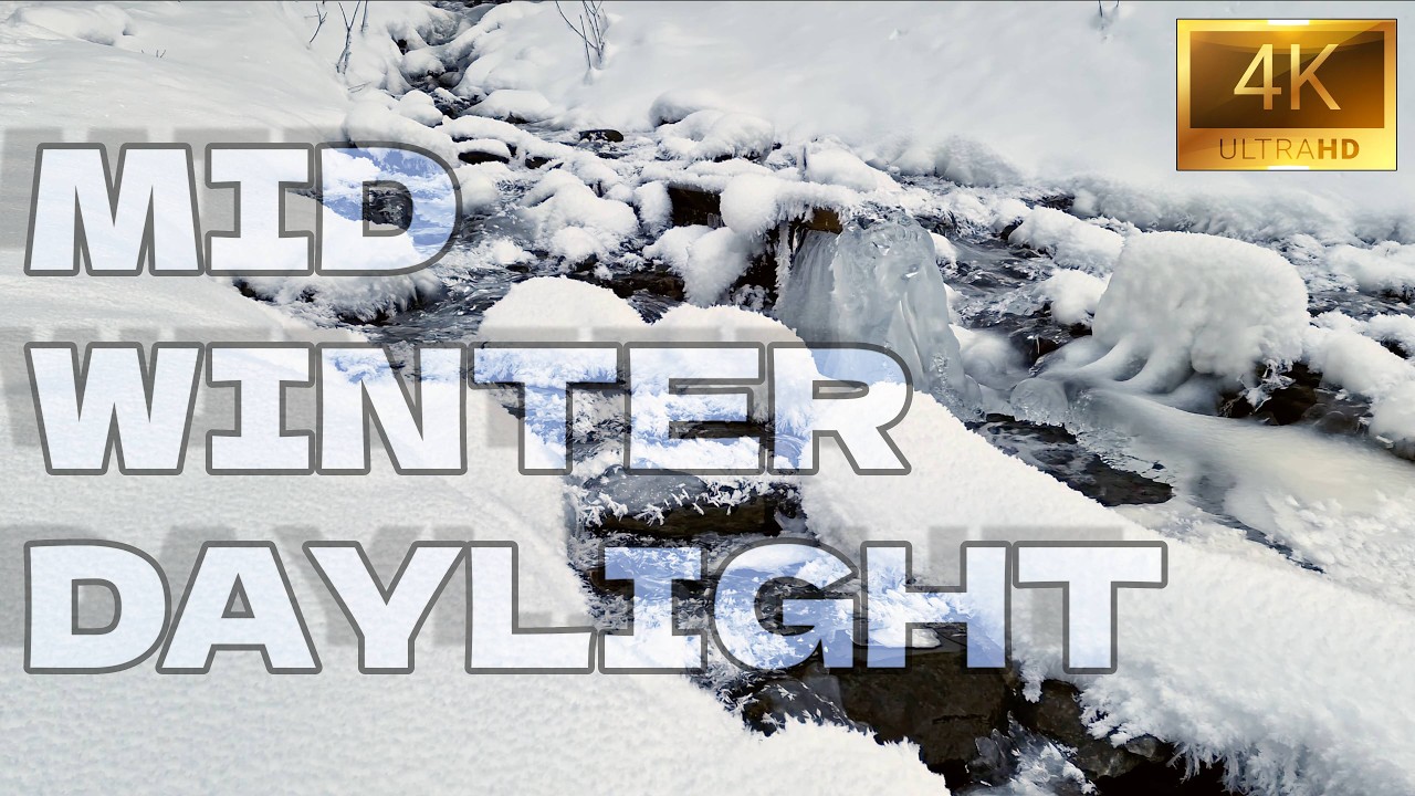 An Icy Norwegian Creek – Mid Winter Daylight – Medium Water Sounds for Sleeping, Focus & Relaxation