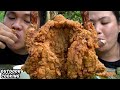 OUTDOOR COOKING | WHOLE FRIED CHICKEN + MUKBANG collab with @Reyna ni Tunyeng