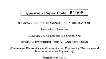 ET3491 Embedded and IOT Design Apr/May 2024