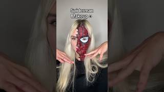 Turning myself into a Spiderman❤️ #makeup #makeuptutorial #spiderman  #halloweenlook #Halloween