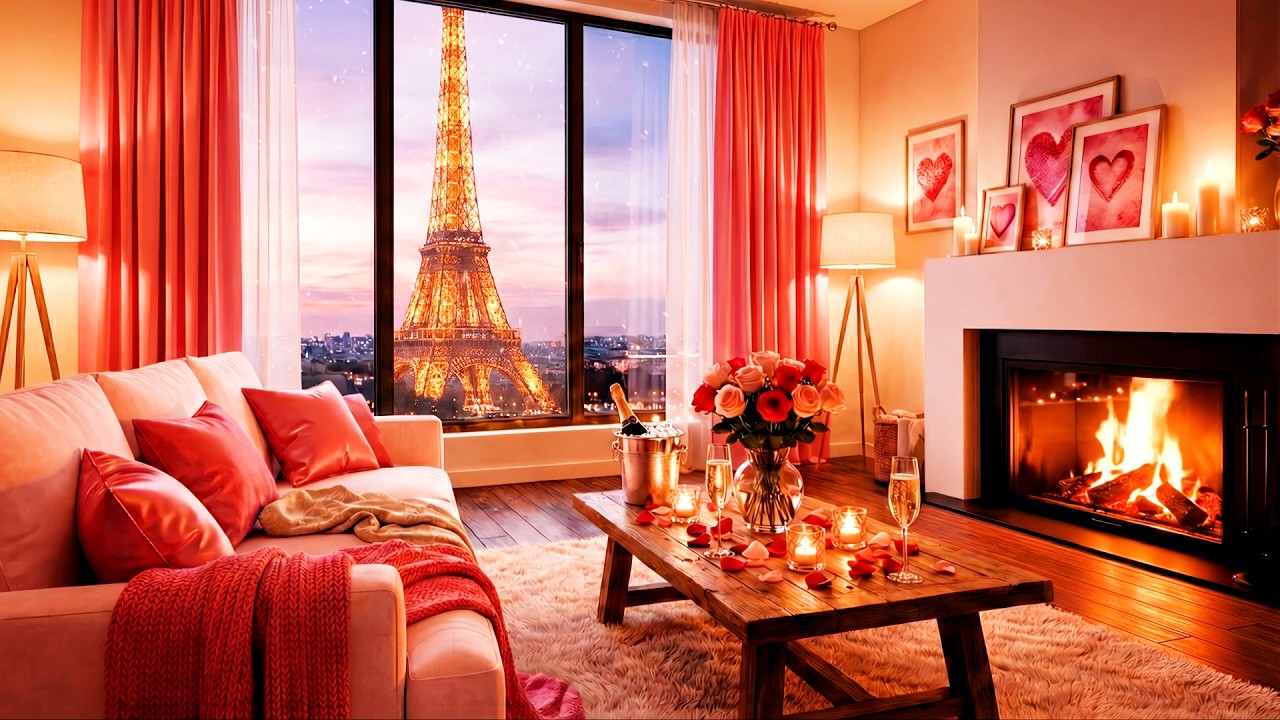 Romantic Paris LIVE 💕 Valentine’s Day Music | Relaxing Love Songs | Cozy Ambience