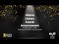 Alberta literary awards finalists announcement