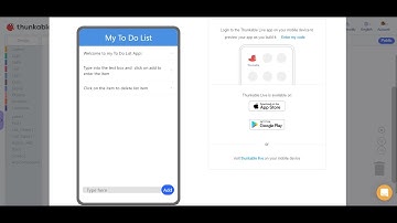 Thunkable  -To Do List Part 1  Adding and removing items