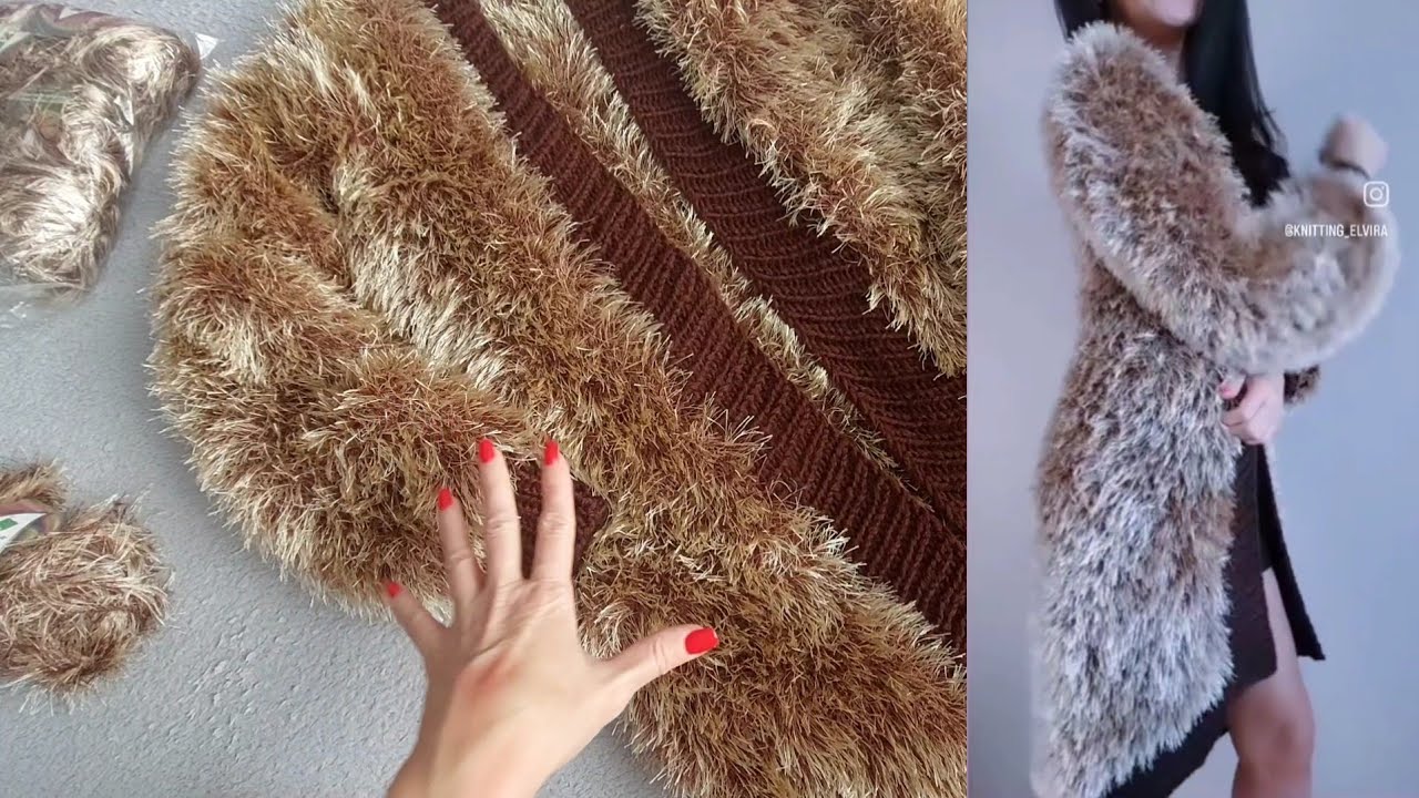 КАРДИГАН-ШУБКА ИЗ ТРАВКИ ALIZE