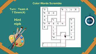 Crossword Puzzle - Color Words Scramble screenshot 3