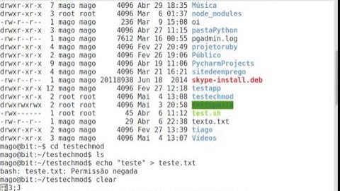 Alterar as permissões de arquivos e diretórios no Linux