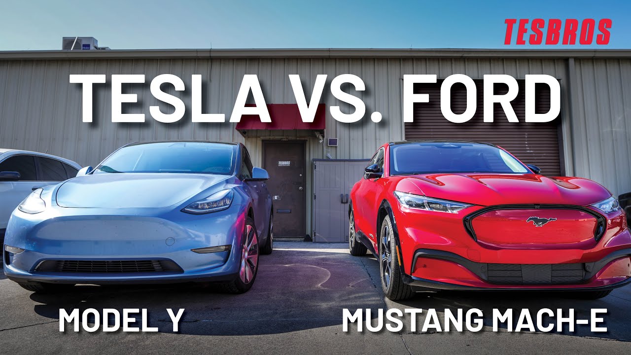 Tesla Model Y vs Ford Mustang MachE The Basics TESBROS YouTube