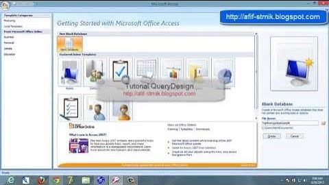 Tutorial Query Menggunakan Ms Access 2007