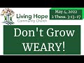 Don’t Grow Weary!  – 2 Thessalonians 3:13-17  – LHCC  Bible Study