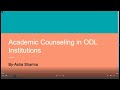 Academic Counselling in ODL & IGNOU