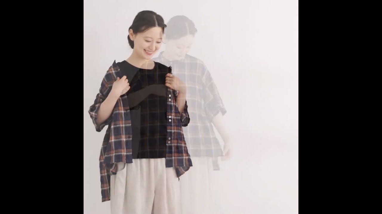 別注 【 D*g*y 】 ふわり、軽やか シャーリングシアーチェック柄シャツ
