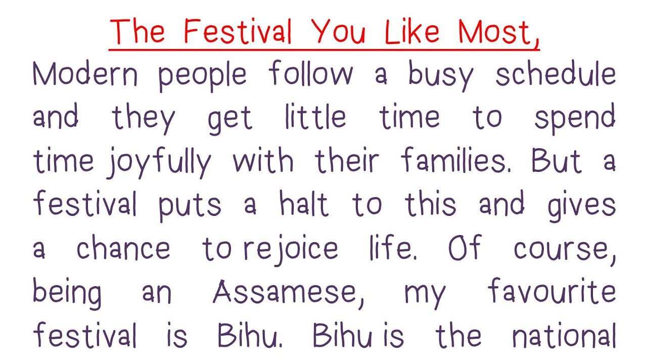 essay about the festival you like most
