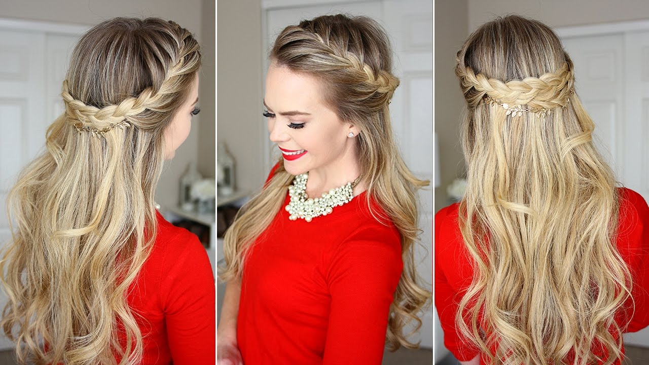 French Braid Crown: Last Minute Holiday Hairstyle - YouTube