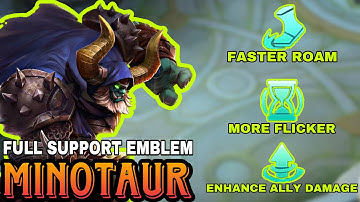 NEW FULL SUPPORT EMBLEM ON MINOTAUR 🔥🔥(is it good?) MINOTAUR BEST BUILD 2023 ~ ZuruPlaysML MLBB