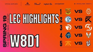 LEC Highlights ALL GAMES Week 8 Day 1 Spring 2019 League of Legends European Championship
