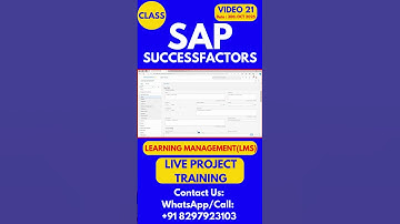 SAP SuccessFactors LMS Training Online Tutorial Class 21 30th OCT 2025 #sapsuccessfactorstraining
