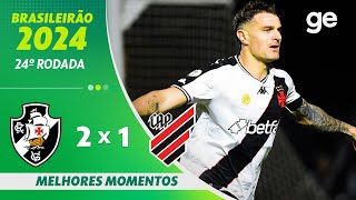 Thumbnail for VASCO 2 X 1 ATHLETICO-PR | MELHORES MOMENTOS | 24ª RODADA BRASILEIRÃO 2024 | ge.globo