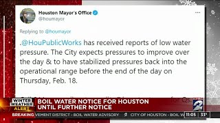 Boil water notice issued for City of Houston.