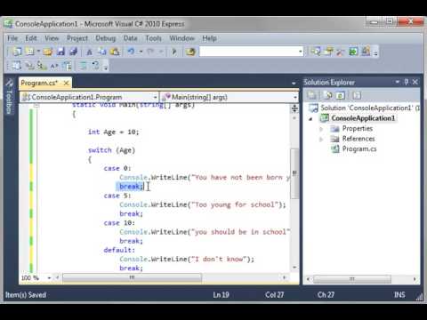 C# from Scratch - Switch statments