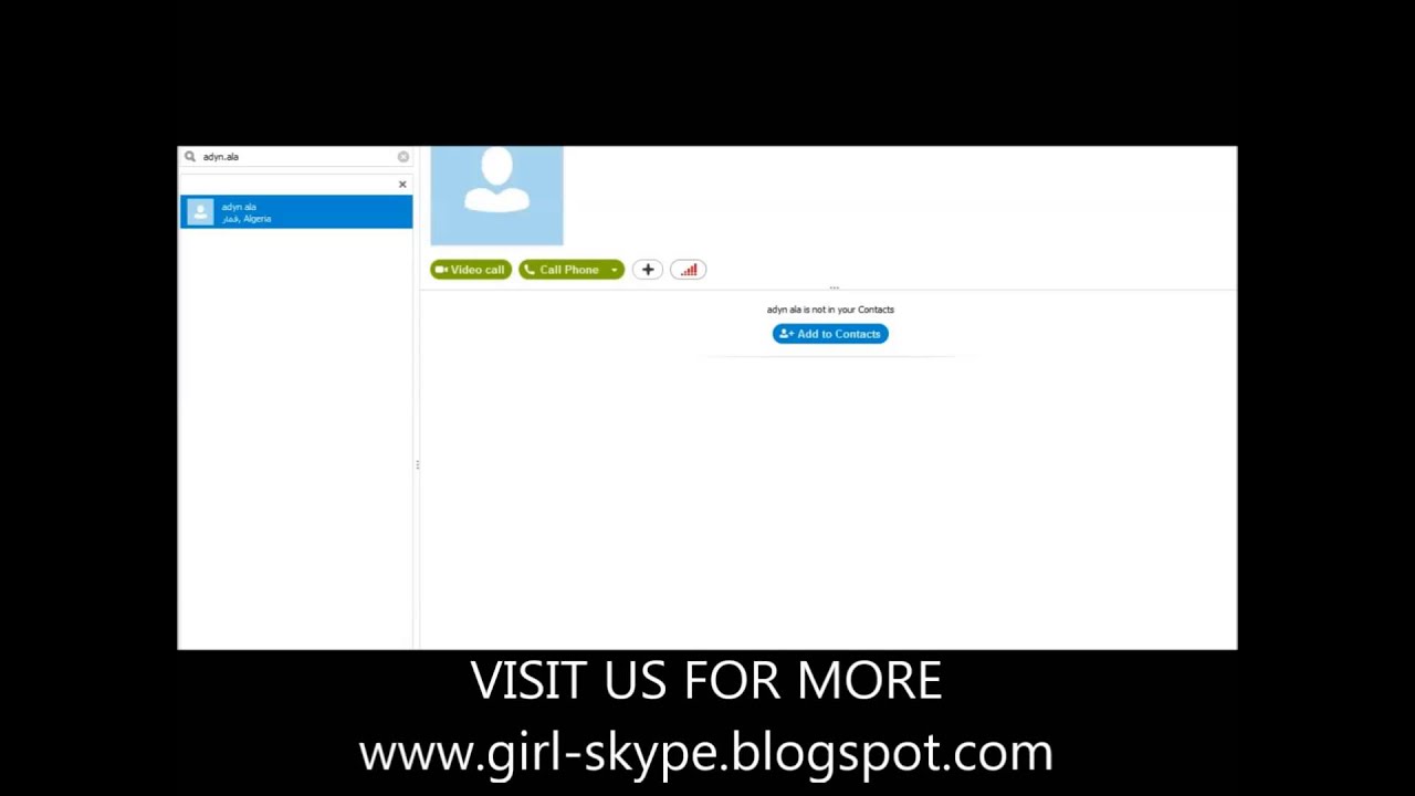 With a girl skype My Skype
