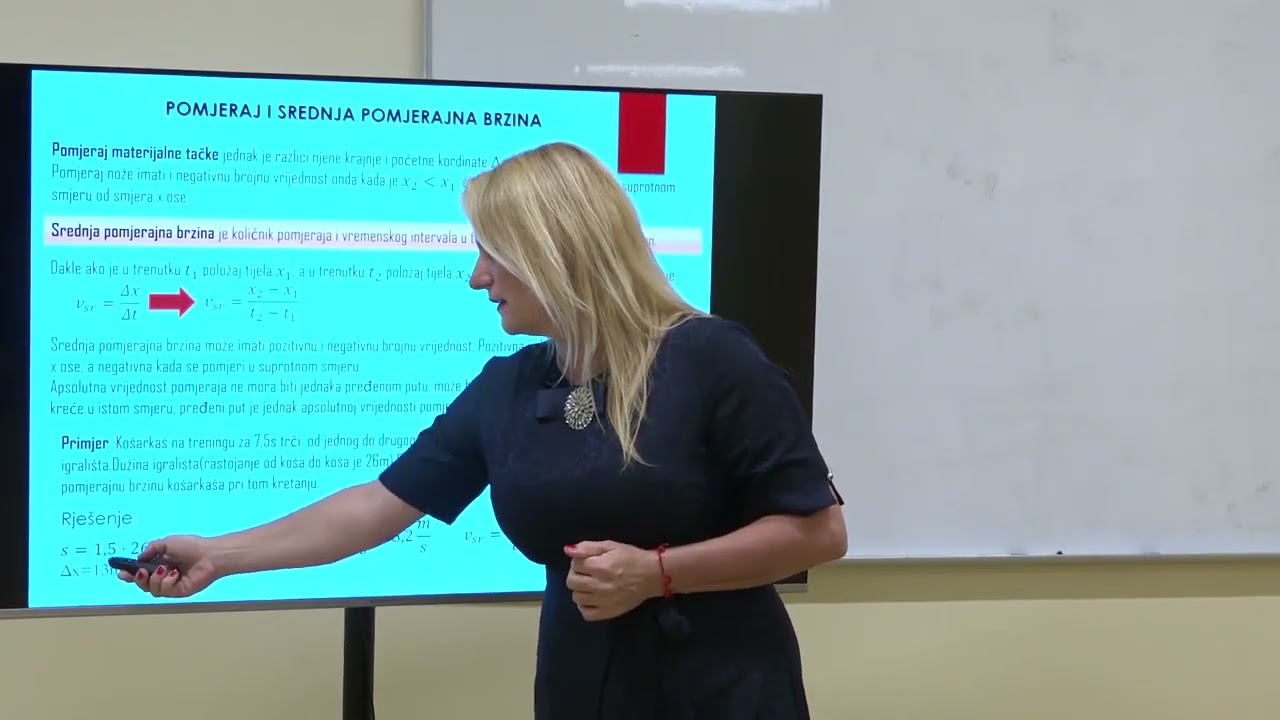 Brzina, čas fizike u prvom razredu gimnazije u Crnoj Gori