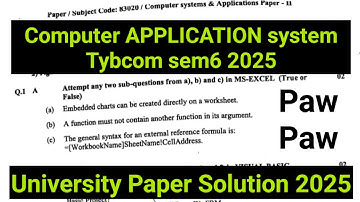 7April2025 Computer Application system| Mumbai Exam University paper Solution| Tybcom sem6 |Ark sir