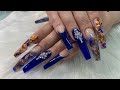 WATCH ME WORK | Blue & copper bronze fall nails | Client Edition