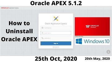 How to uninstall Oracle Apex 5.1.2 8K