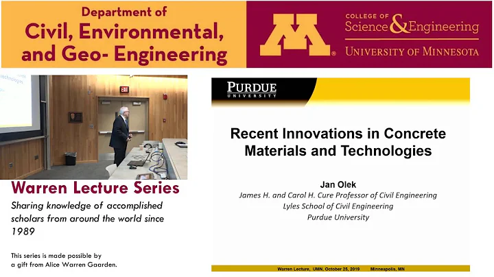 Warren Lecture Series - Jan Olek (Oct 25, 2019)