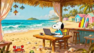 Snoopy’s Sunny Beach Day 🌊☀️ Chill Lofi Beats for Relax, Study & Happy Summer Vibes