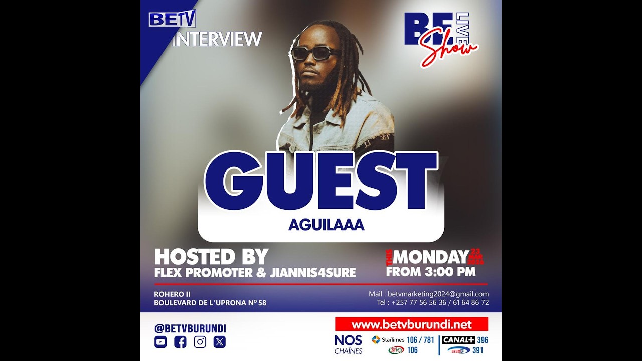 BE LIVE SHOW:Aha Nihe na komsa zahinduye ubuzima😍Aguilaaa yob'ariwe muhinyayuzi wambere mu Burundi?🤔
#betvburundi #youtube #beliveshow