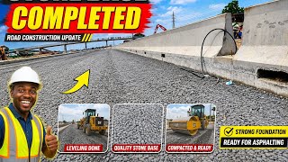 Accra -Kumasi Express lane Take Shape ,Road Progress Stone Base Lying Half Completed 