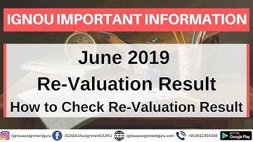 June 2019 |  IGNOU Re-Valuation Result June 2019 | How to Check IGNOU Re-Valuation Result