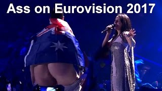 Песня про жопу на Евровидении / Man shows ass Eurovision