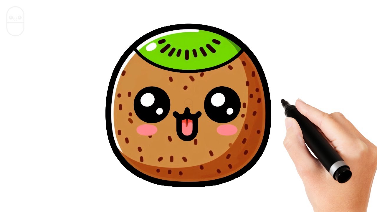 How to Draw a Cute Kiwi Fruit 🥝 Easy and Fun Tutorial