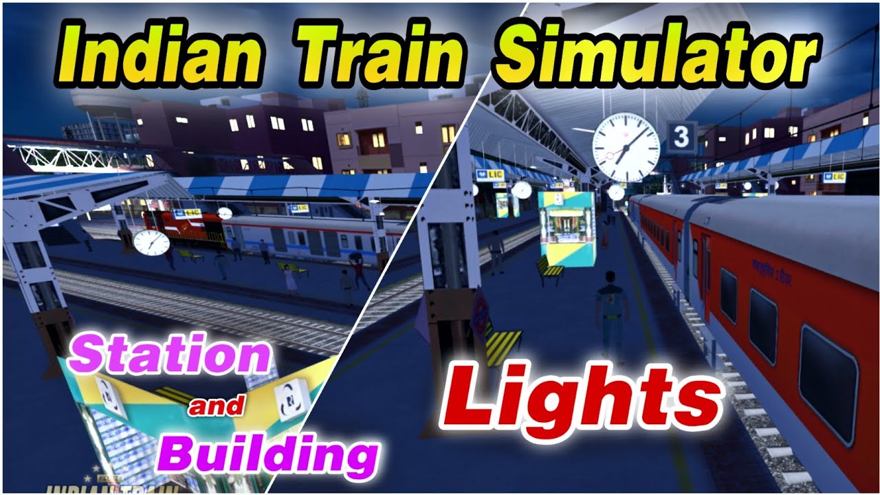 Indian train simulator new update Station Lights and Building